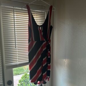 Express Blue, Red, Pink and White Asymmetrical Sundress